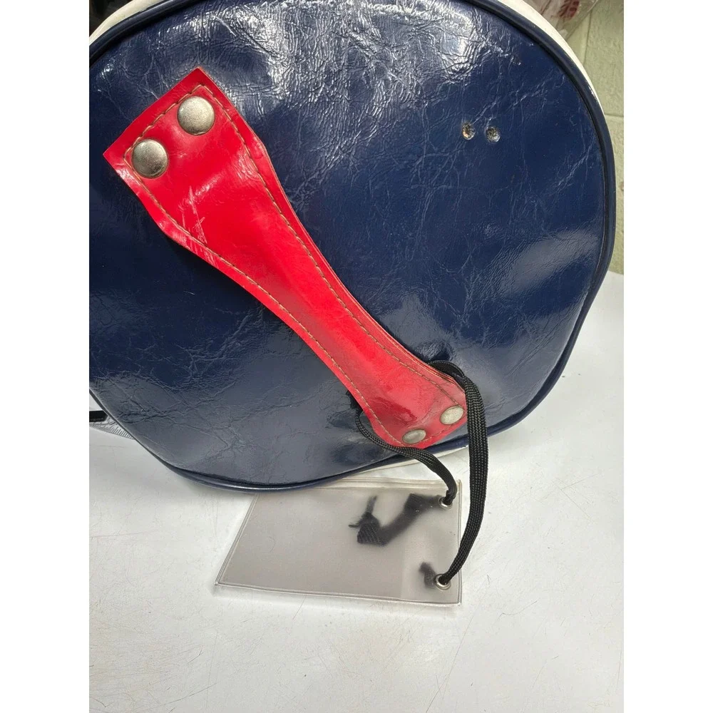 [Retro] Unisex Total-Care Vintage Barrel Duffel Bag OS Navy Red White